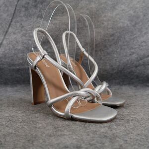 Abound Shoes Womens 5 Pump Sandals Slingback Silver Tube Straps Slip On Fashion